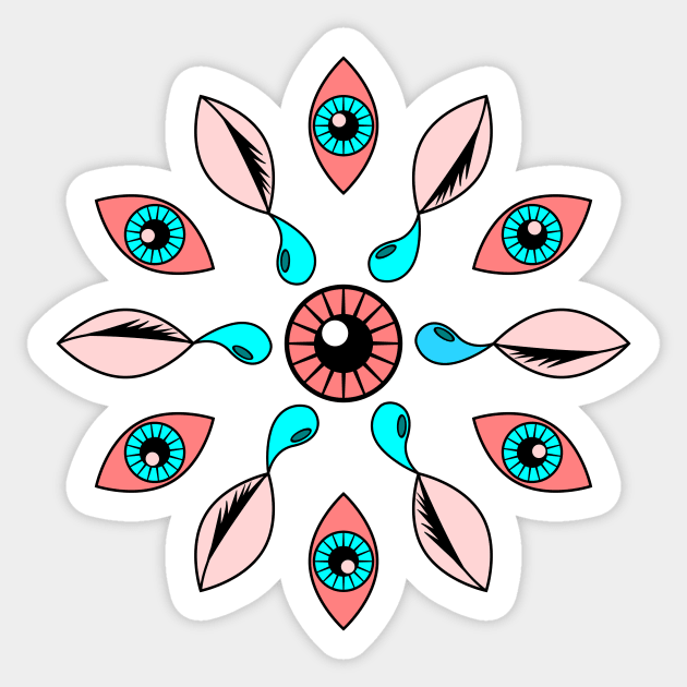 Pink Tears and Blue Mood Sticker by CyclopsDesigns